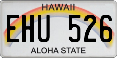 HI license plate EHU526