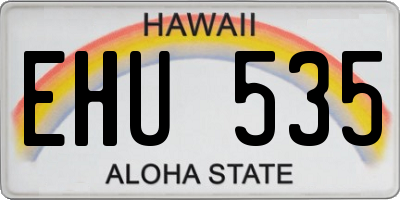 HI license plate EHU535