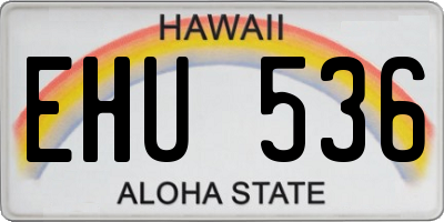 HI license plate EHU536
