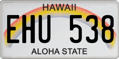 HI license plate EHU538