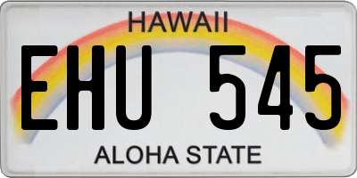 HI license plate EHU545