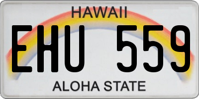 HI license plate EHU559