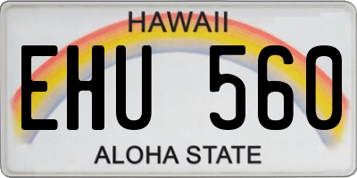 HI license plate EHU560