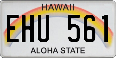 HI license plate EHU561