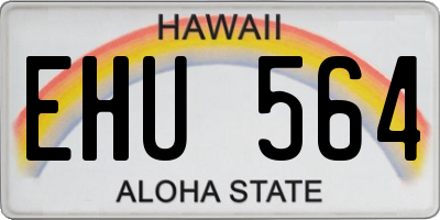 HI license plate EHU564