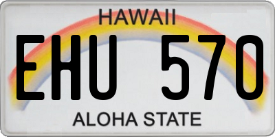 HI license plate EHU570