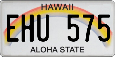 HI license plate EHU575