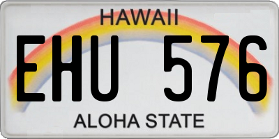 HI license plate EHU576