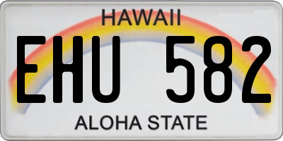 HI license plate EHU582