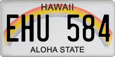 HI license plate EHU584