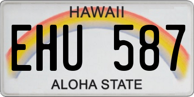 HI license plate EHU587