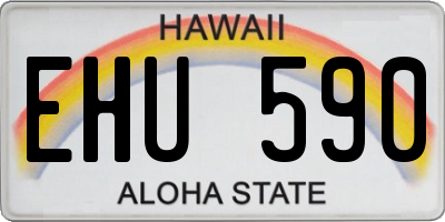 HI license plate EHU590