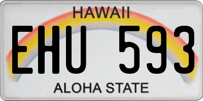 HI license plate EHU593