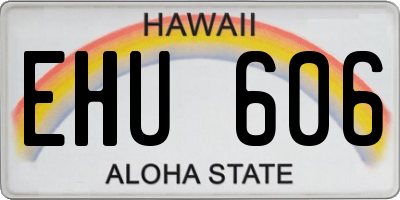 HI license plate EHU606