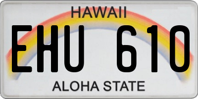 HI license plate EHU610