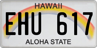 HI license plate EHU617