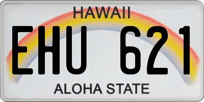 HI license plate EHU621