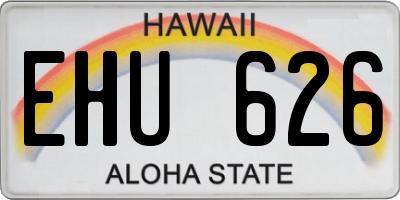 HI license plate EHU626