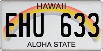 HI license plate EHU633