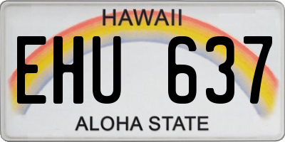 HI license plate EHU637