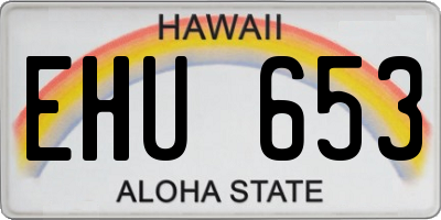 HI license plate EHU653