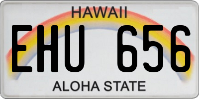 HI license plate EHU656