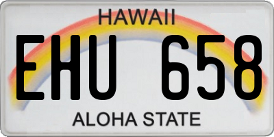 HI license plate EHU658