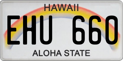 HI license plate EHU660