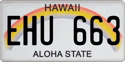 HI license plate EHU663