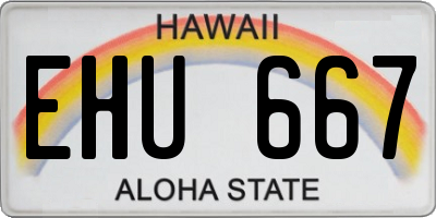 HI license plate EHU667