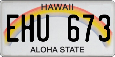 HI license plate EHU673