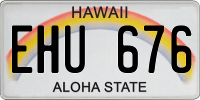 HI license plate EHU676
