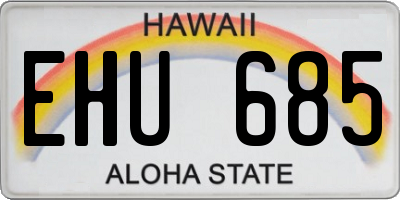 HI license plate EHU685