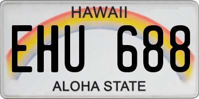 HI license plate EHU688