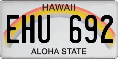 HI license plate EHU692