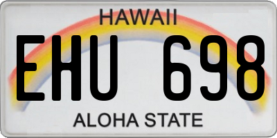 HI license plate EHU698
