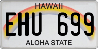 HI license plate EHU699