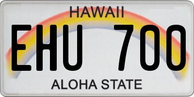 HI license plate EHU700