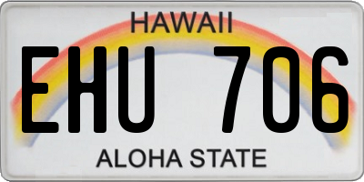 HI license plate EHU706