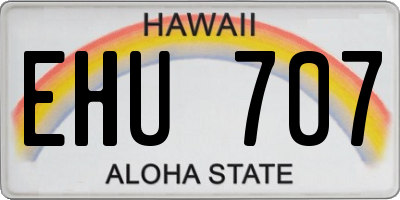 HI license plate EHU707