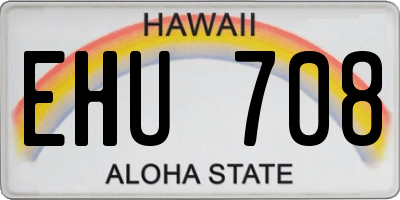 HI license plate EHU708