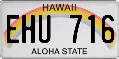 HI license plate EHU716