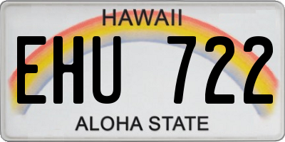 HI license plate EHU722