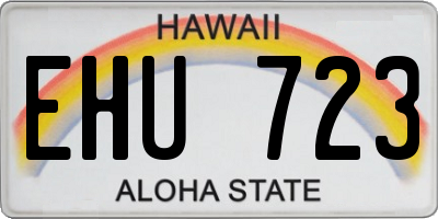 HI license plate EHU723