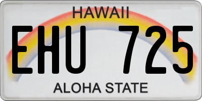 HI license plate EHU725