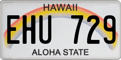 HI license plate EHU729