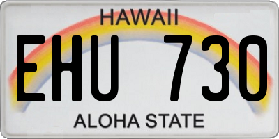 HI license plate EHU730