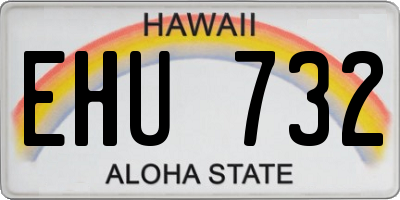HI license plate EHU732