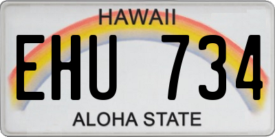HI license plate EHU734
