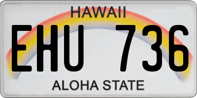 HI license plate EHU736